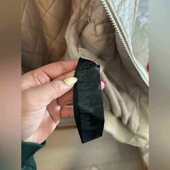 Iets frans varsity bomber jacket cream faux leather - Picture 5 of 9